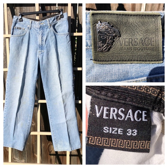 VERSACE JEANS COUTURE Mens Size W34 x L26 Light Wash - Picture 1 of 16
